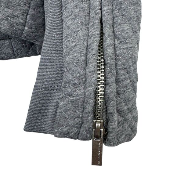 BCBG Maxazria Womens Crop Quilted Moto Jacket Size M Gray Flynn Biker Grunge Y2K - Picture 4 of 11